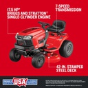 TRACTOR A GASOLINA CRAN77XS391 17,5 HP TANQUE 5 LT CORTE 42"