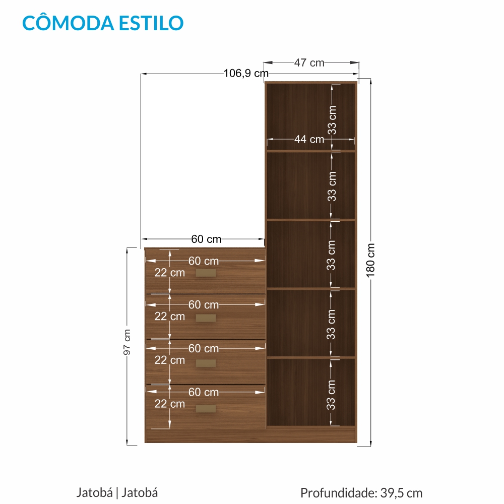 COMODA ESTILO ENKEM 1,4 MT C/ESPEJO JAT/JAT