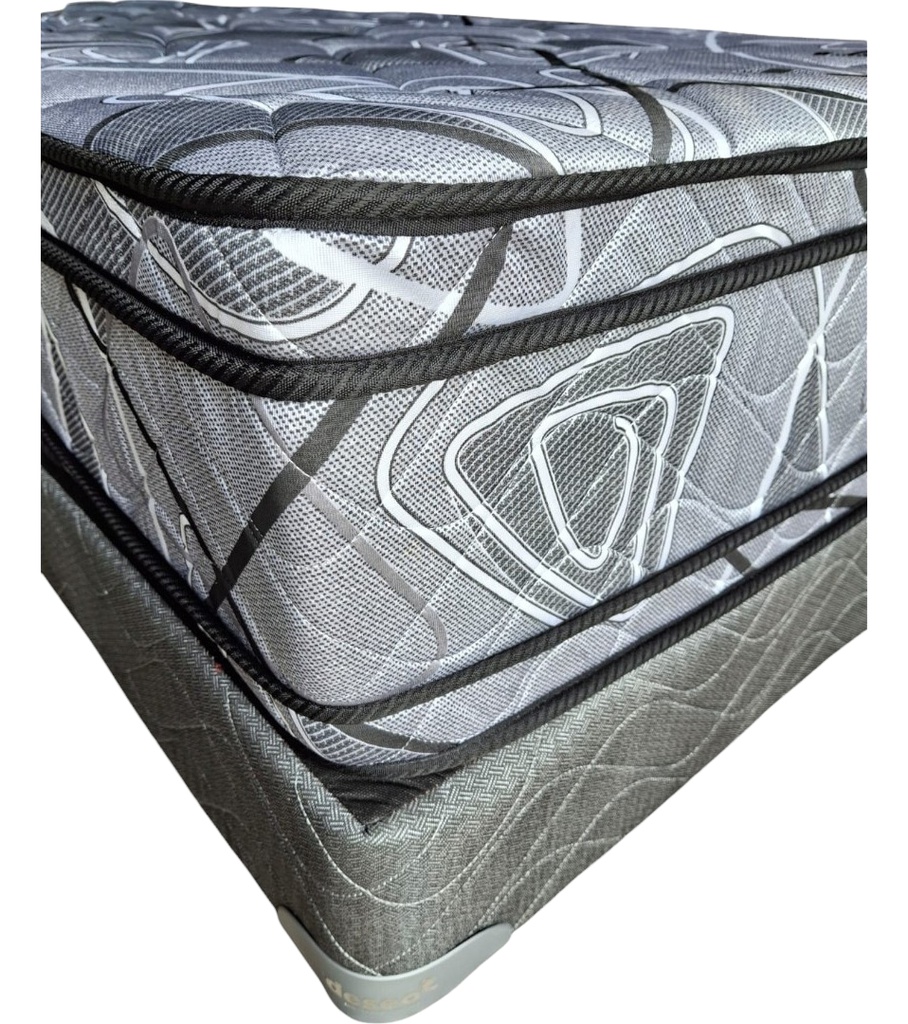 Sommier Y Colchon 1 Pl Diamante Negro Deseo Espuma 80x190 Cm