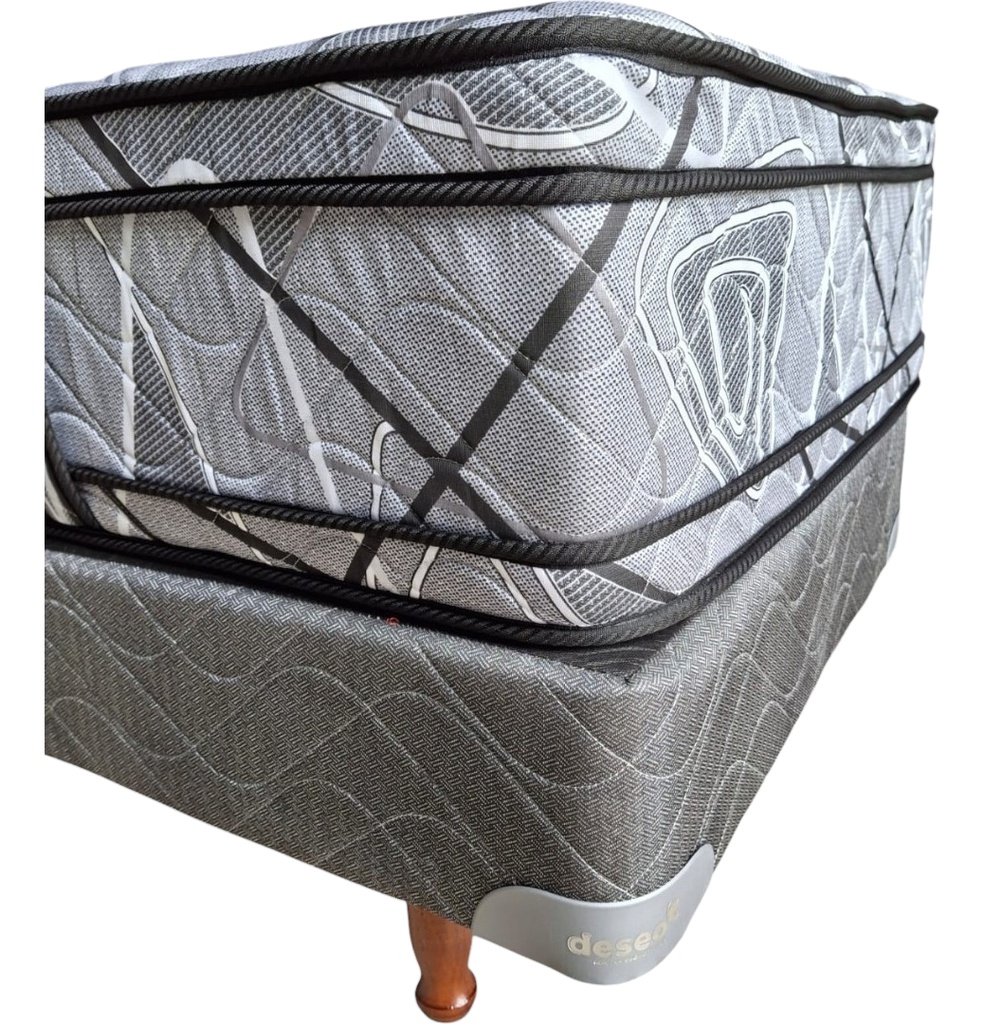 Sommier Y Colchon 1 Pl Diamante Negro Deseo Espuma 80x190 Cm
