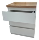Mesa De Luz Caon Arya 1371 3 Cajones Blanco Y Paraiso