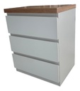 Mesa De Luz Caon Arya 1371 3 Cajones Blanco Y Paraiso