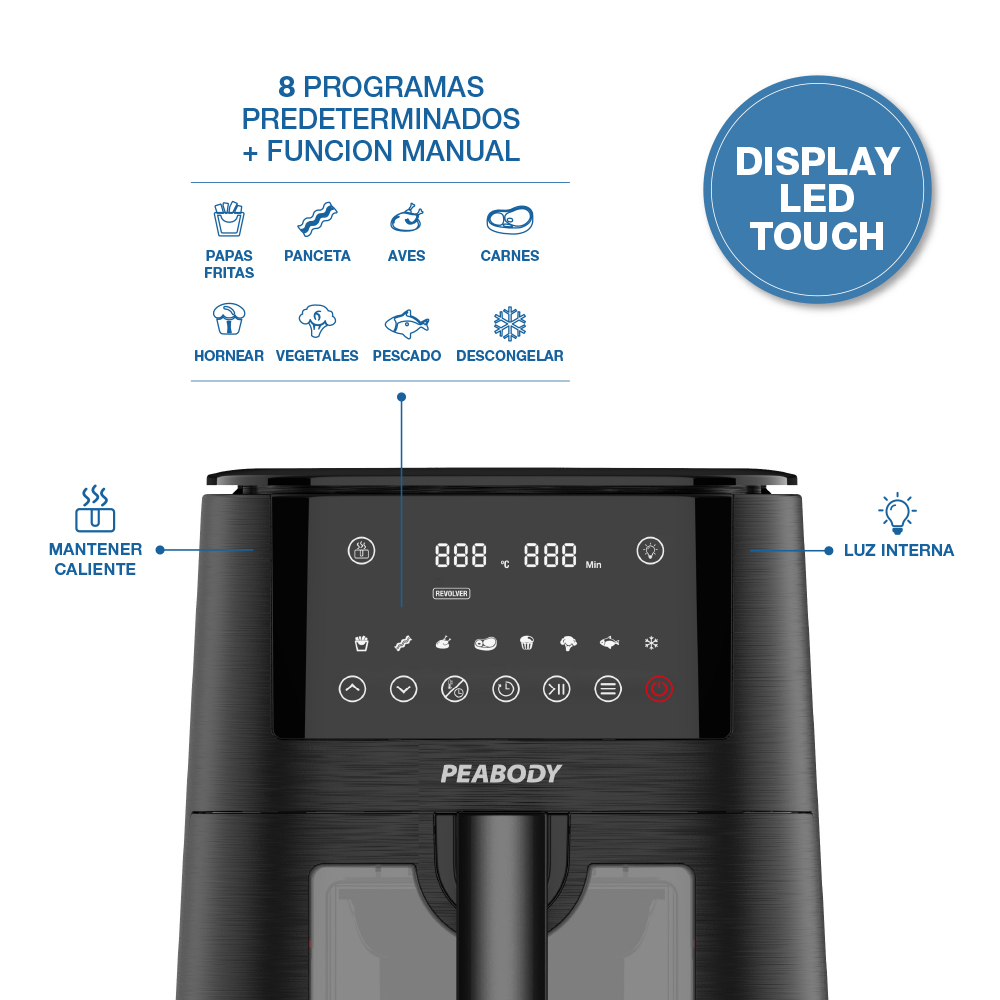 FREIDORA DE AIRE PE-AFD420N 4,2 L DIGITAL CON VISOR