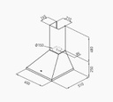 CAMPANA DE PARED TST ALUMINE S/MOTOR + EXTRACTOR S300 P/CAÑO 6"