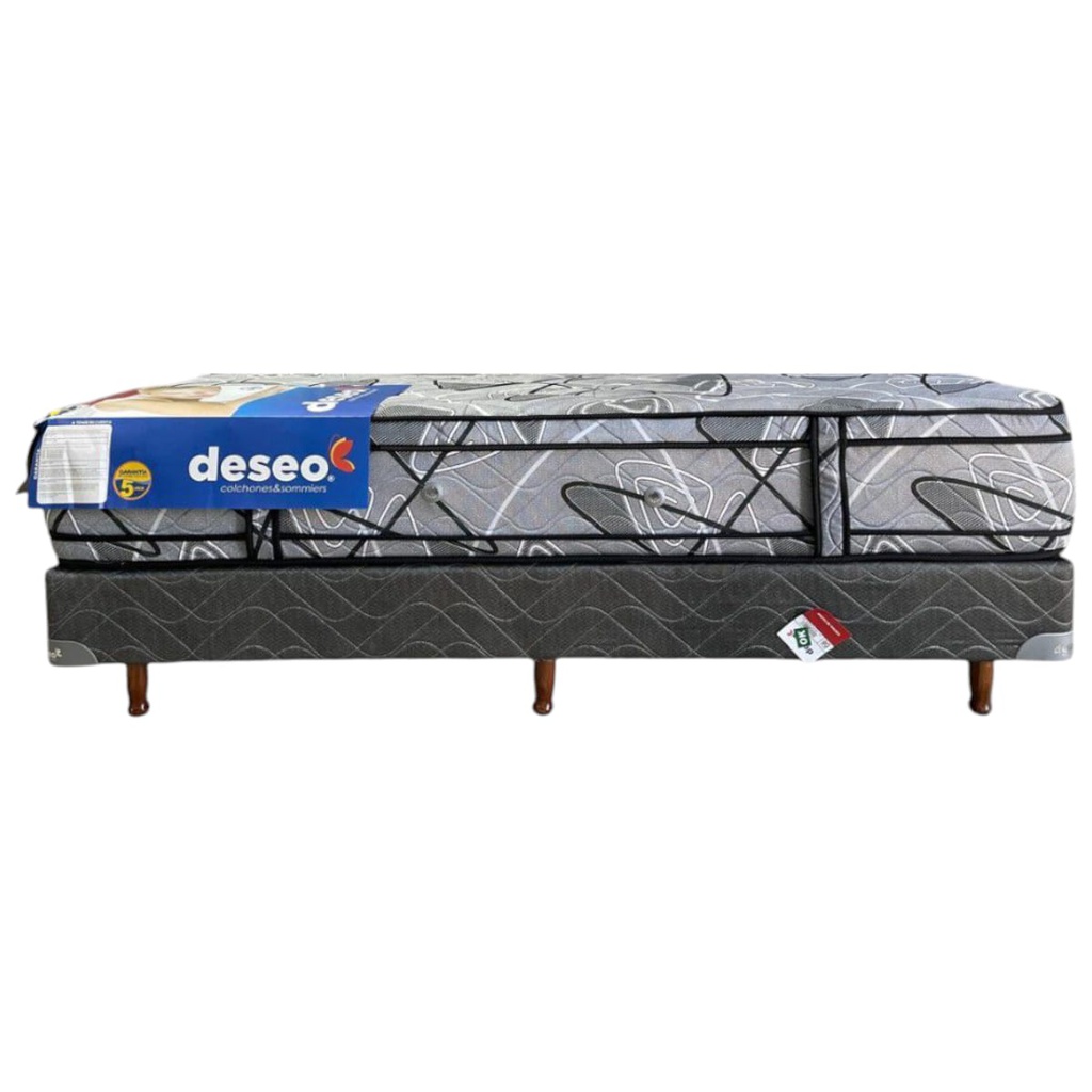 SOMMIER Y COLCHON DESEO DIAMANTE NEGRO 140x190 CM