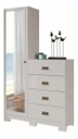 Comoda Estilo C/espejo Santo Andira 1 Puerta - 4 Cajones