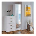 Comoda Estilo C/espejo Santo Andira 1 Puerta - 4 Cajones