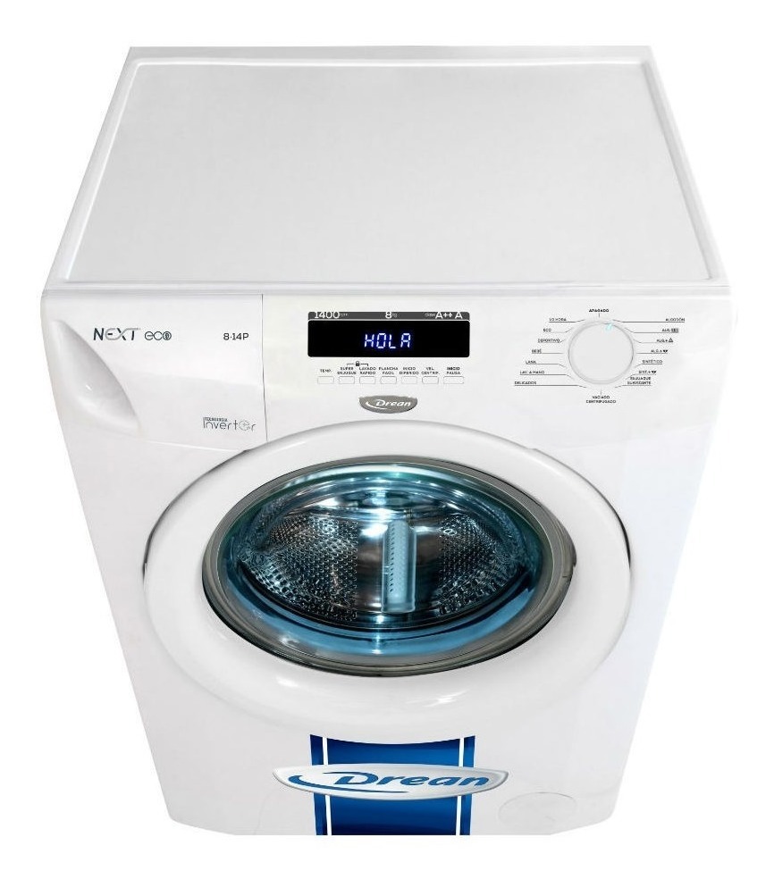 Lavarropas Automático Drean Next 8.14 P Eco Inverter Blanco 8kg 220 v