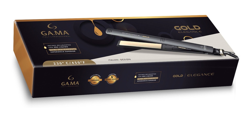 PLANCHA DE CABELLO GAMA ELEGANCE PTC GOLD