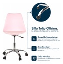 Silla De Escritorio Oficina Tulip Ruedas Giratoria Rosa
