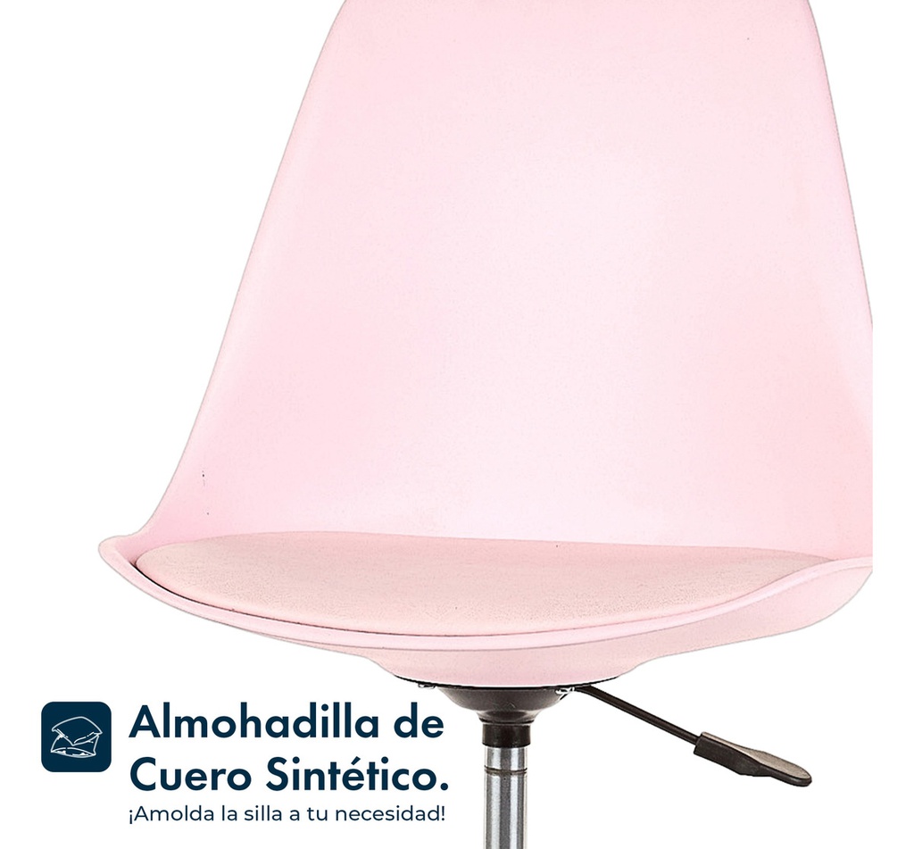 Silla De Escritorio Oficina Tulip Ruedas Giratoria Rosa