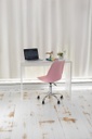 Silla De Escritorio Oficina Tulip Ruedas Giratoria Rosa