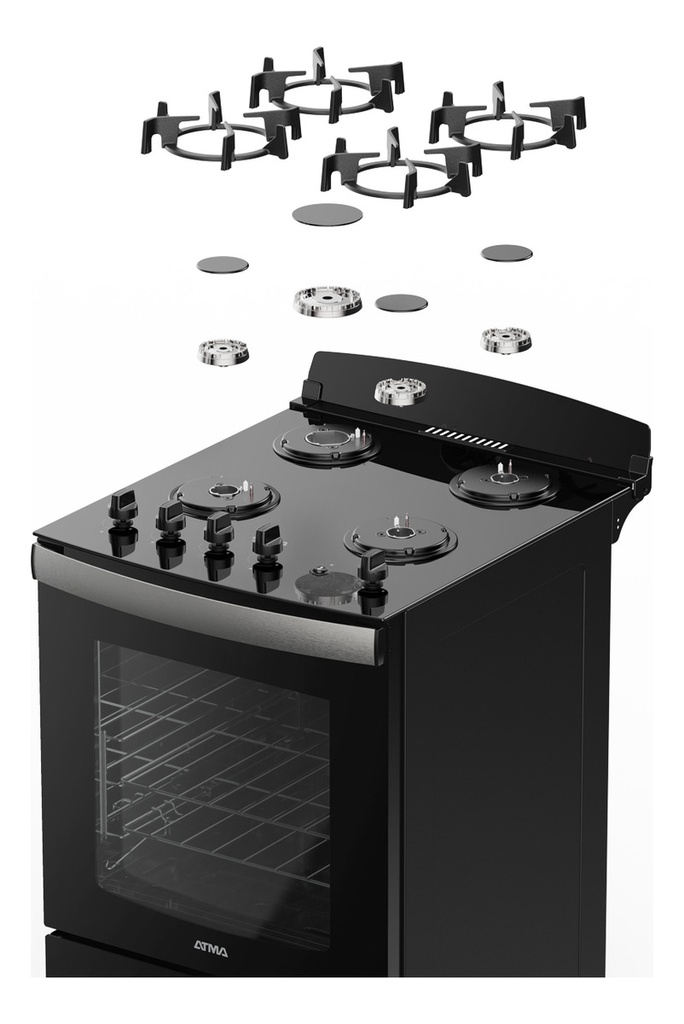 Cocina Multigas Atma Ccm056n 56 Cm Negra