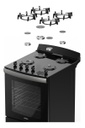 Cocina Multigas Atma Ccm056n 56 Cm Negra
