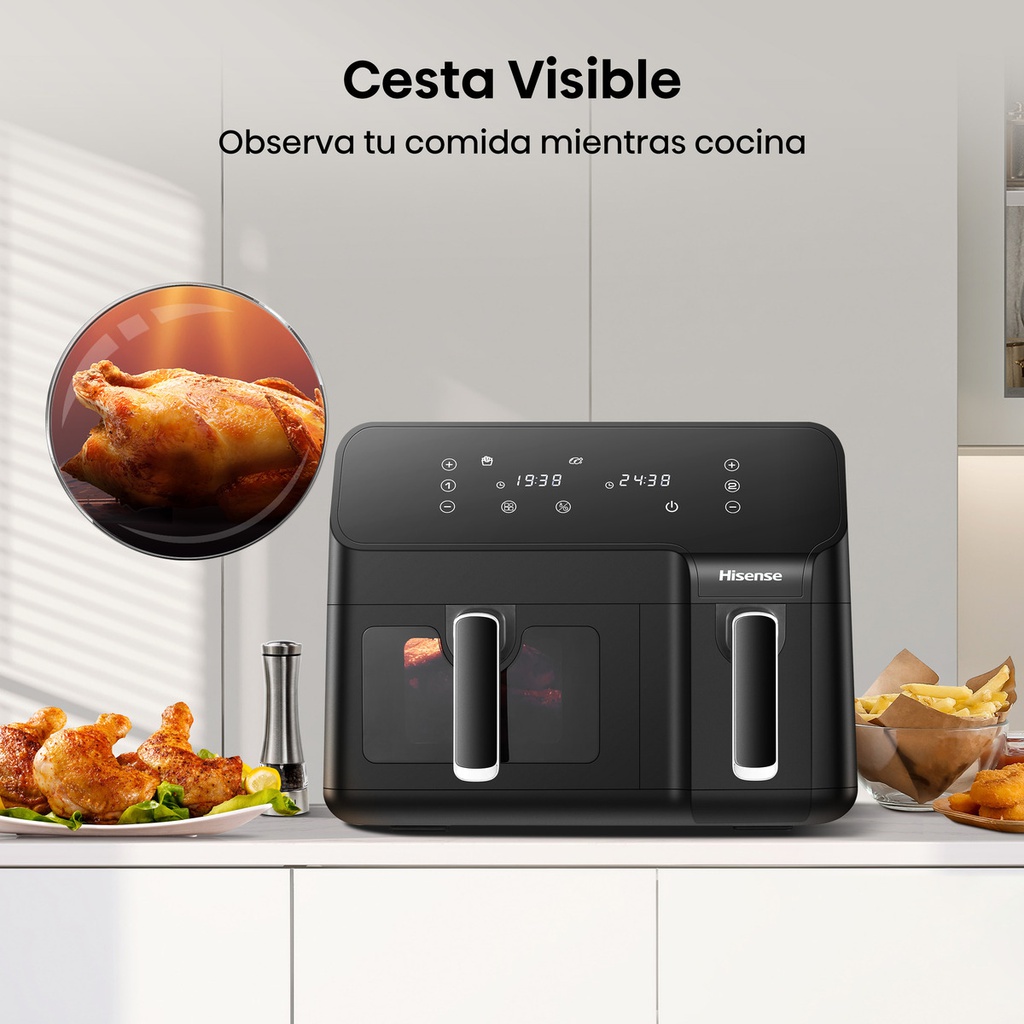Freidora De Aire Hisense H09afbk2s5 Doble Compartimiento