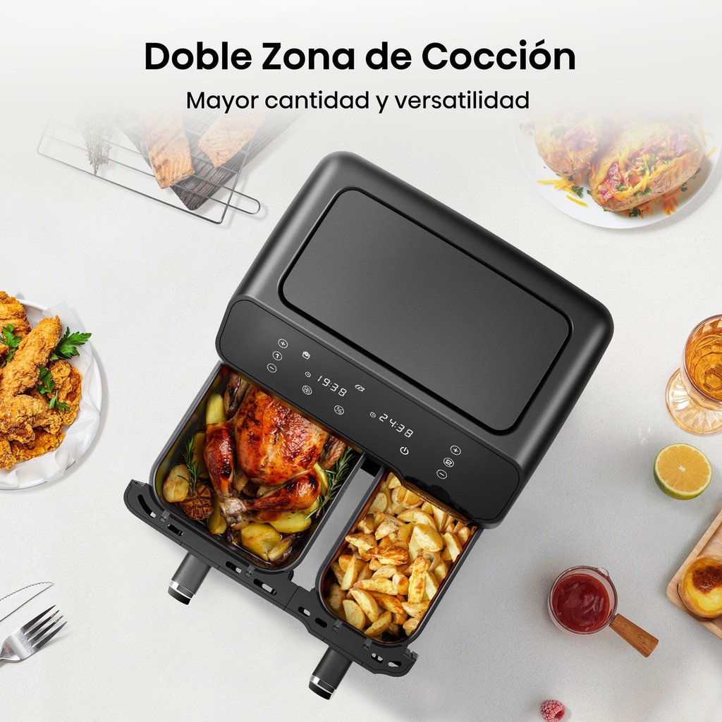 Freidora De Aire Hisense H09afbk2s5 Doble Compartimiento