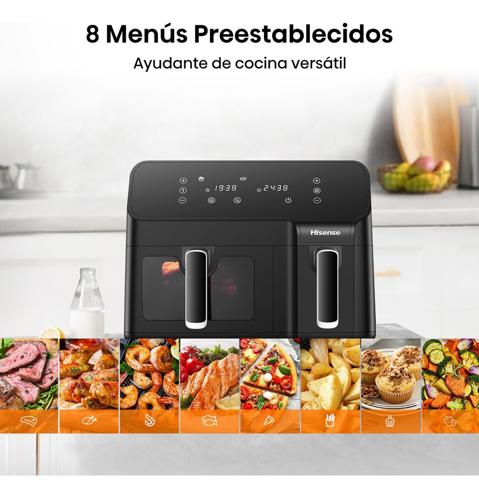 Freidora De Aire Hisense H09afbk2s5 Doble Compartimiento