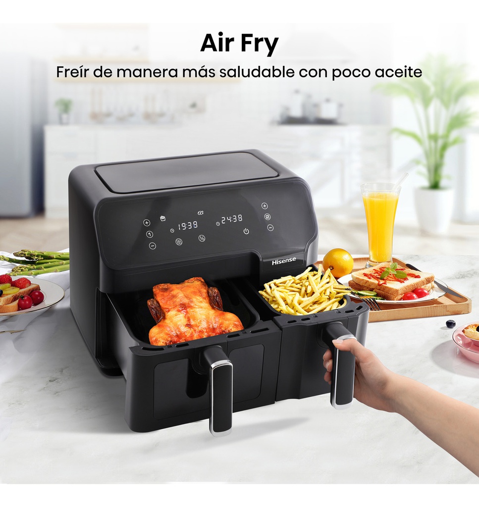 Freidora De Aire Hisense H09afbk2s5 Doble Compartimiento