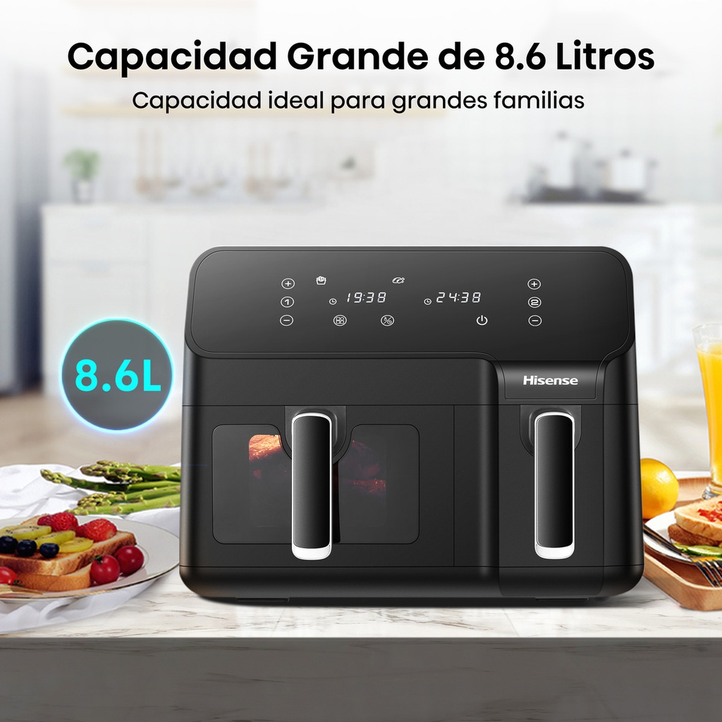 Freidora De Aire Hisense H09afbk2s5 Doble Compartimiento