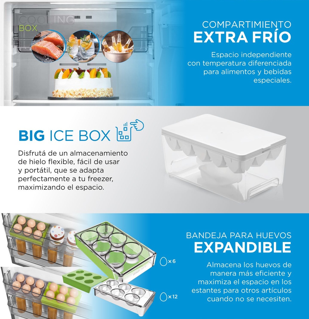 HELADERA MIDEA MDRT580MTE46ADW NO FROST TOP MOUNT 412 LTS AC. INOX