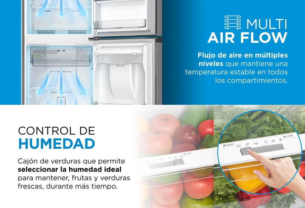 HELADERA MIDEA MDRT489MTE46ADW NO FROST TOP MOUNT 340 LT AC. INOX