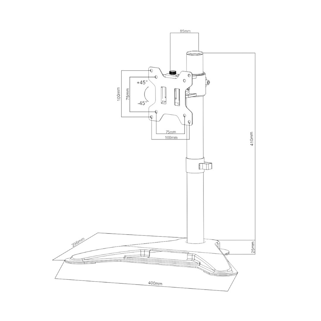 SOPORTE NAKU SM-T01 13" A 32" PARA MONITOR DE MESA