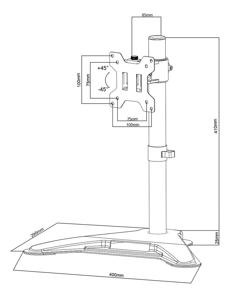 Soporte Naku Sm-t01 Pie De Mesa Para Monitores De 13 A 32