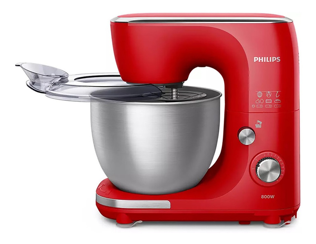 Batidora Philips Planetaria Hr7922/40 Roja 12 Vel 800w 5l