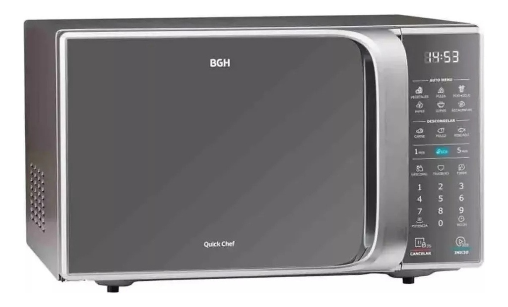 Microondas Bgh B223ds20i Plata 23 Litros Digital Grill