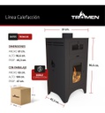 Salamandra A15 Austral Tromen Con Horno Calefactor Leña