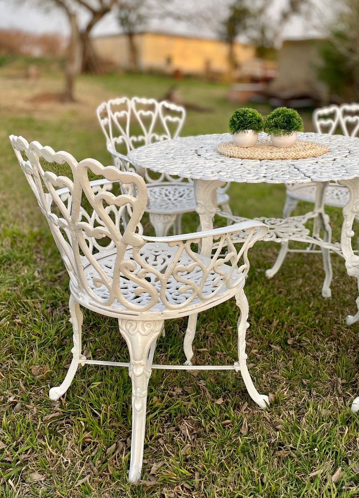 Juego Jardin Boston X 4 Sillones Blanco
