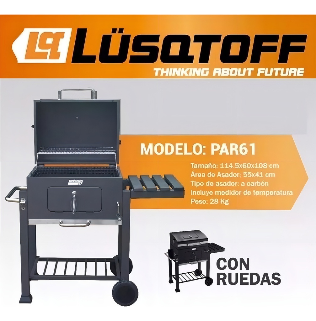 Parrilla Móvil Lüsqtoff Par-61 Ancho 1.08m X Alto 1.145m