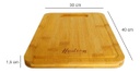 Tabla Hudson Wd003 De Bambu P/picar 40x30x1,5 Cm