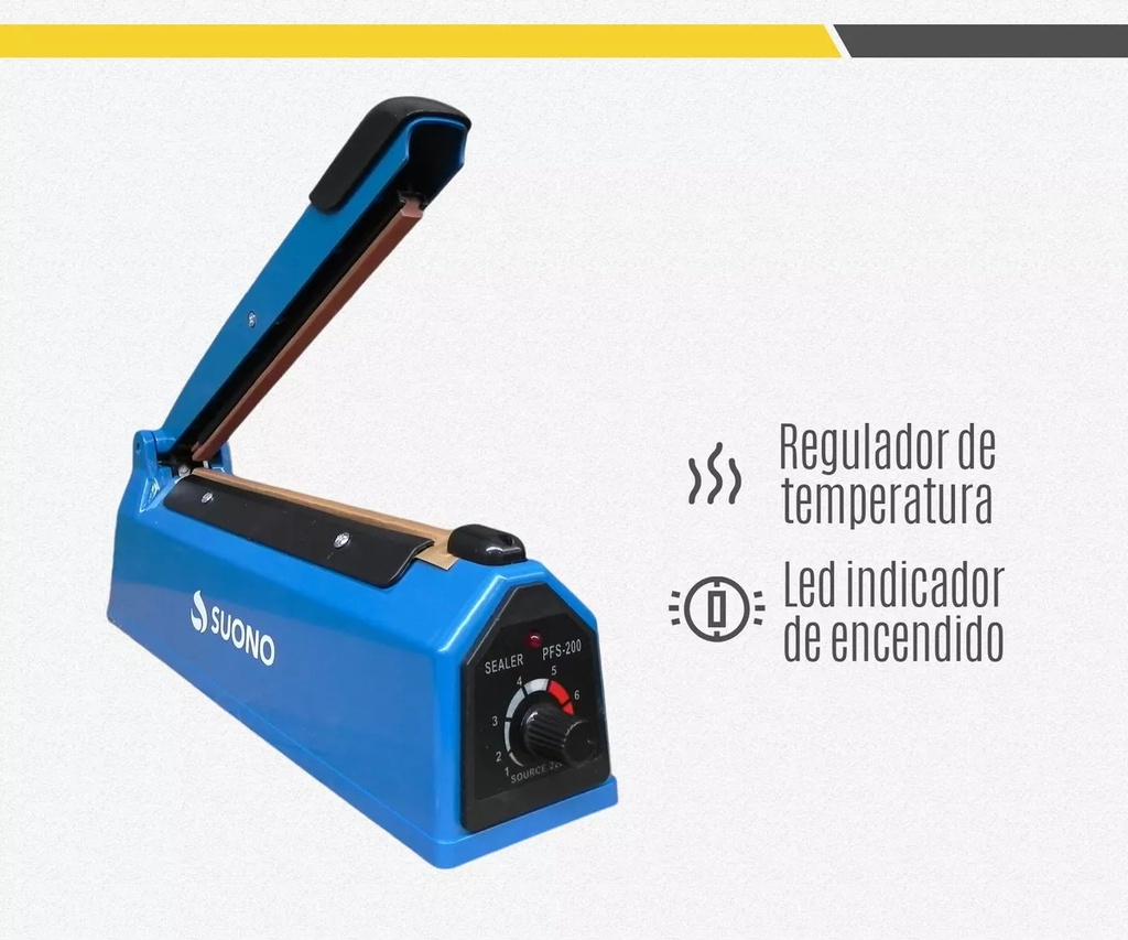 Selladora De Bolsa Suono Acc0100 20 Cm Con Regulador