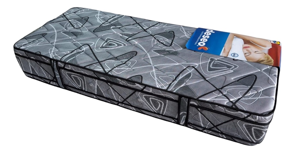 Sommier Y Colchon 1 Pl Diamante Negro Deseo Espuma 80x190 Cm