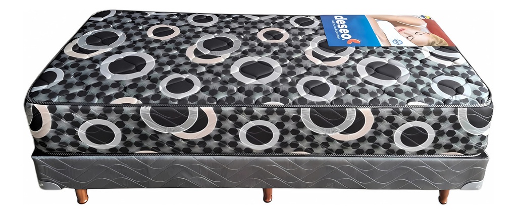 Colchon De 1 Plaza Ambar New Deseo C/resortes 80 X 190 Cm