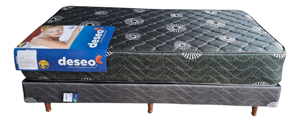 Colchón De 1 1/2 Plaza Ámbar New Deseo C/resorte 90x190 Cm