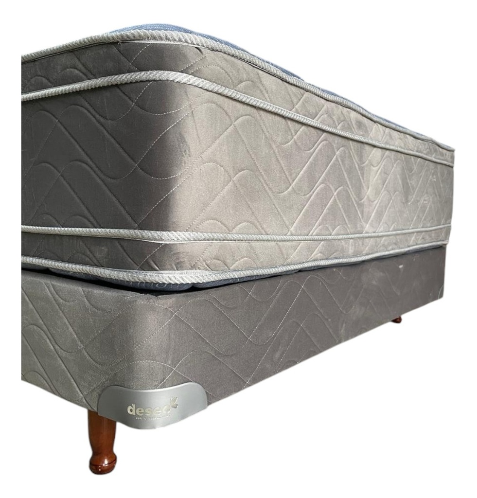 Sommier Y Colchon 2 Plaza Coral Deseo Espuma Soft 140x190 Cm