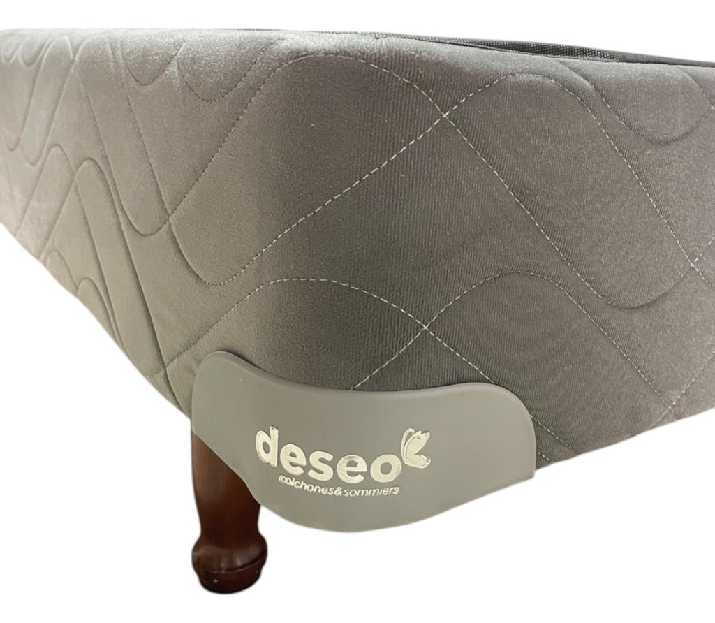Sommier Y Colchon 2 Plaza Coral Deseo Espuma Soft 140x190 Cm