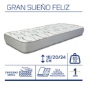 Colchón 1 Plaza Gran Sueño Feliz 2.0 Gani 80x190x20 Cm