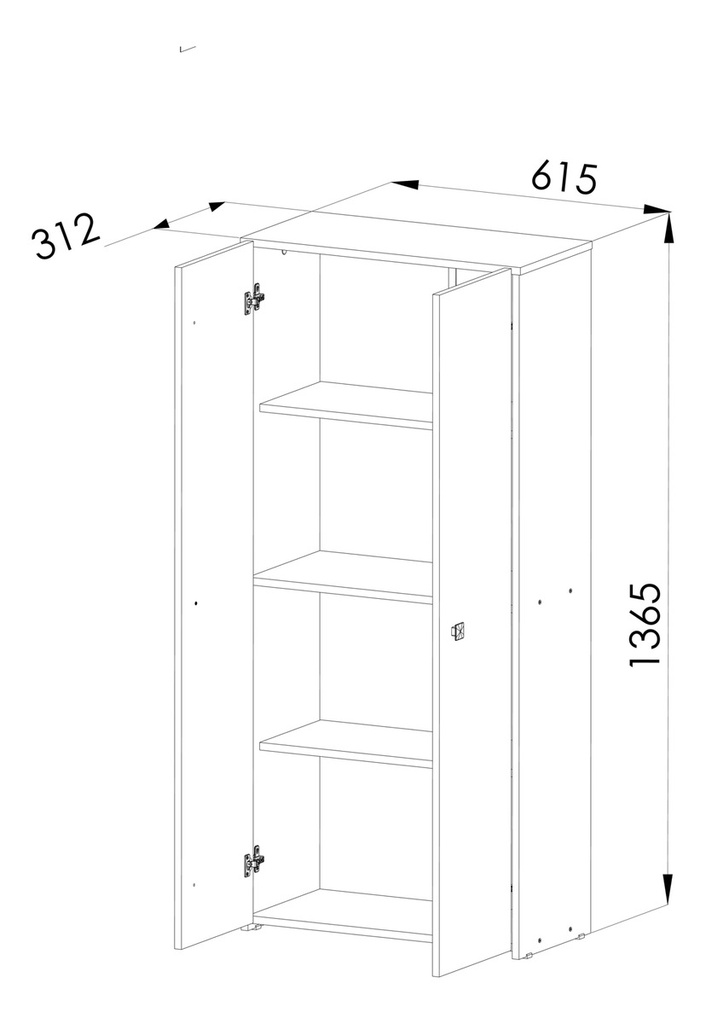 Biblioteca Orlandi C/puertas Largas 1.35 Abedul Cod 1442