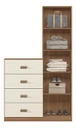 Comoda Estilo C/espejo Santo Andira 1 Puerta - 4 Cajones Are