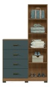 Comoda Estilo C/espejo Santo Andira 1 Puerta - 4 Cajones Gra