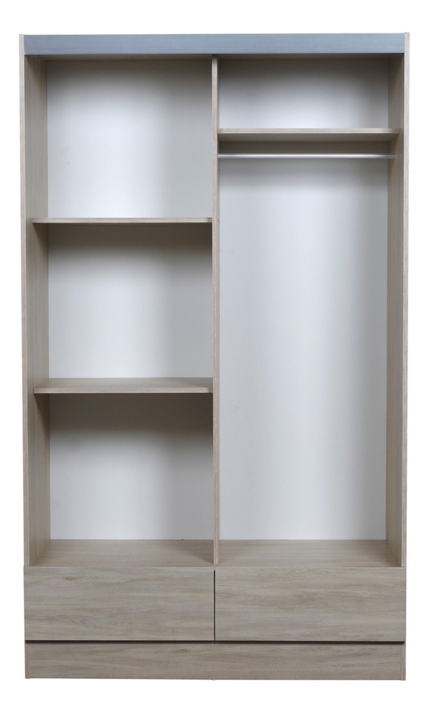 Placard Ricchezze Tana Plus 2 Ptas Corredizo Fresno Blanco