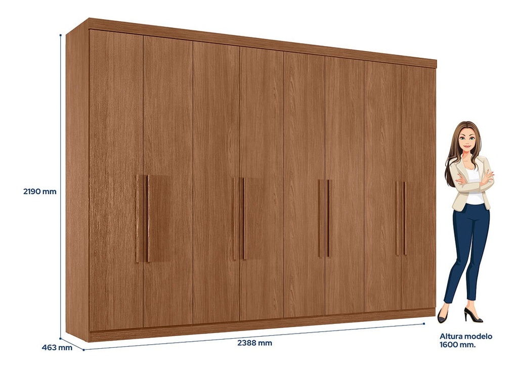 Placard Master Santo Andira 8 Puertas Y 4 Cajones Jat/jat