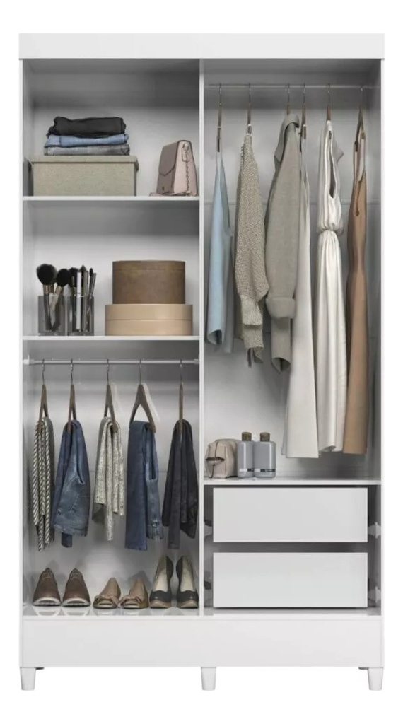 Placard Fit Santo Andirá C/2 Puertas Y Espejo Blanco
