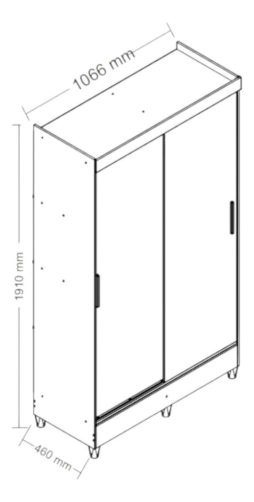 Placard Fit Santo Andirá C/2 Puertas Y Espejo Blanco