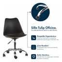 Silla De Escritorio Oficina Tulip Ruedas Giratoria Negro