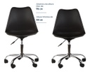 Silla De Escritorio Oficina Tulip Ruedas Giratoria Negro