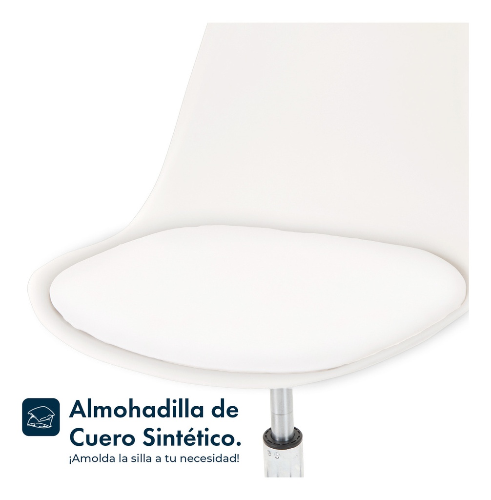 Silla De Escritorio Oficina Tulip Ruedas Giratoria Blanca